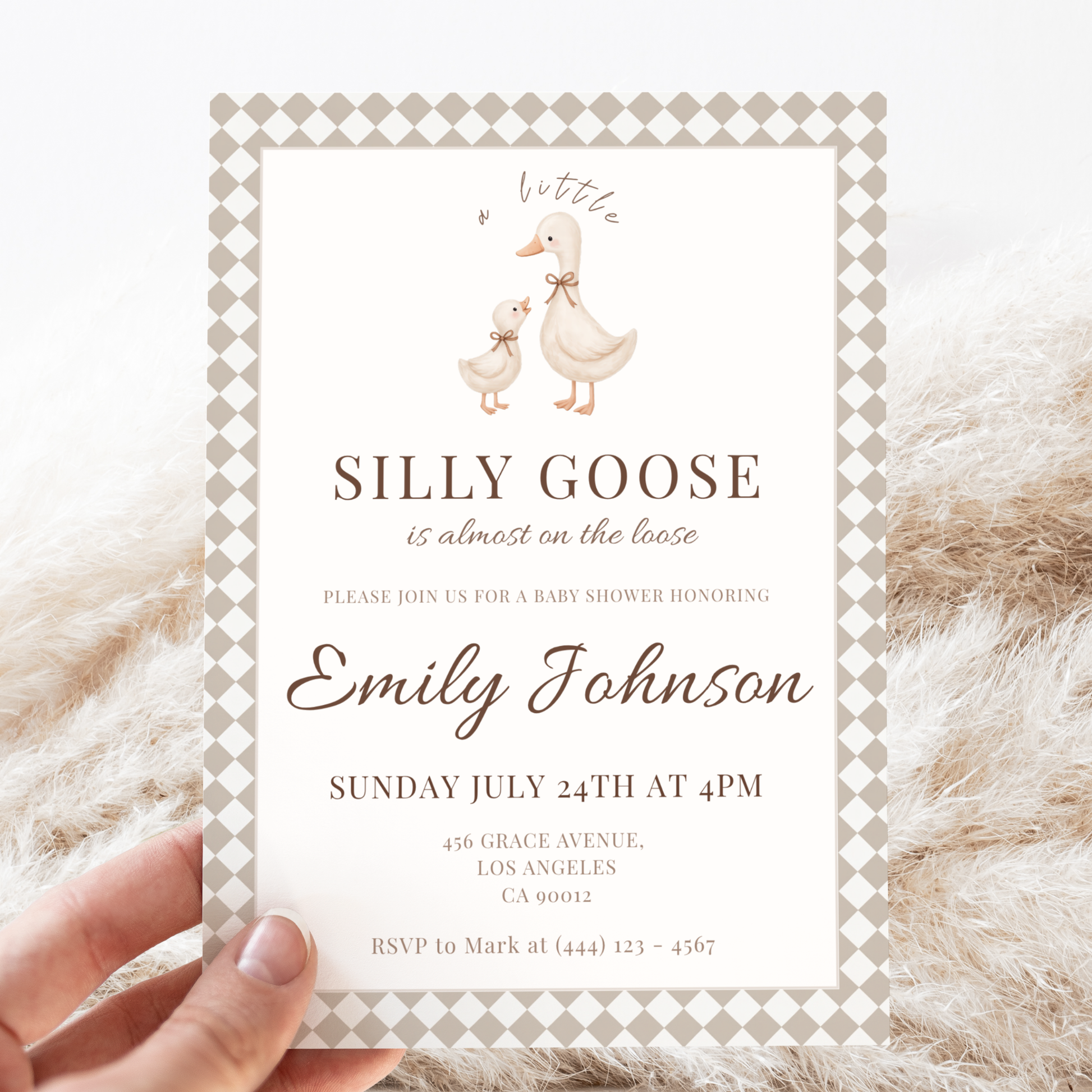 Silly Goose on the Loose — Baby Shower Invitation Template by Pretty Digital — view 5