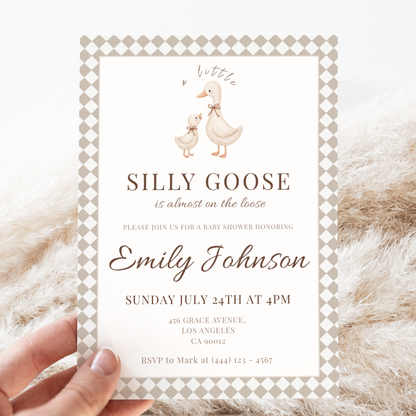 Silly Goose on the Loose — Baby Shower Invitation Template by Pretty Digital — view 5
