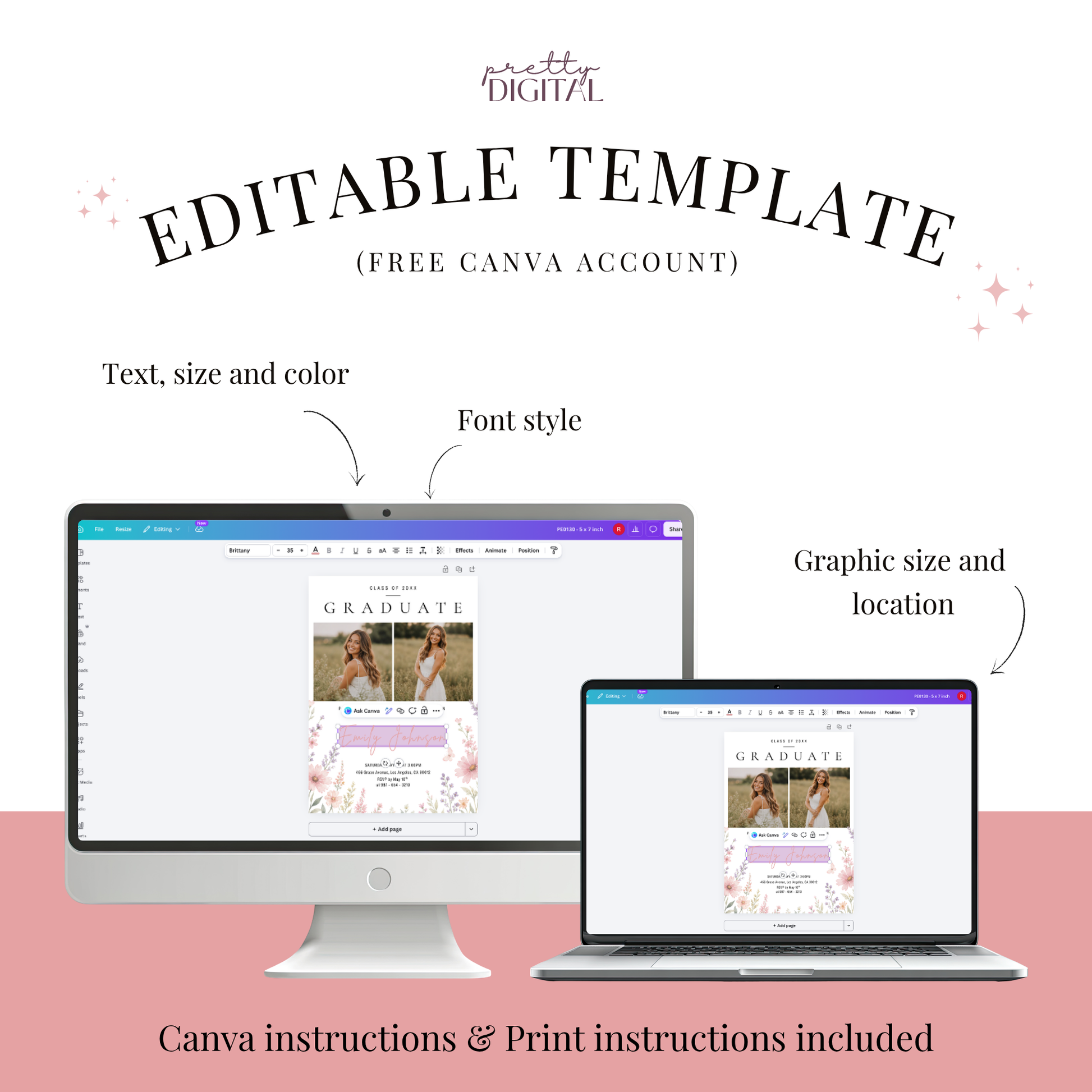 Class Of — Graduation Party Invitation Template by Pretty Digital — view 4