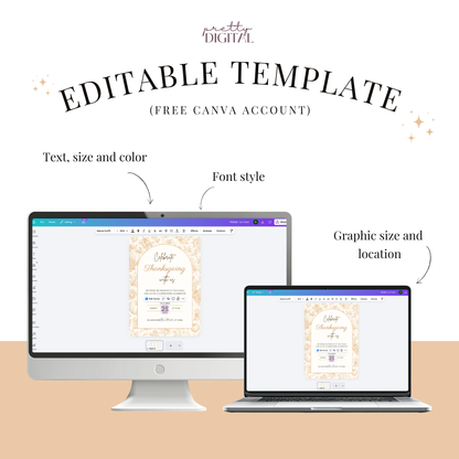 Celebrate Thanksgiving — Modern Thanksgiving Invitation Template by Pretty Digital — printable digital download
